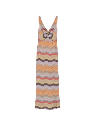 Missoni Zigzag-knit Twist-detail Dress In Multi