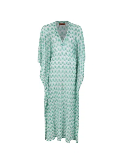 Missoni Zigzag-knit V-neck Dress In Pattern