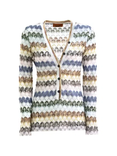 Missoni Zigzag-knit V-neck Sweater In Multi