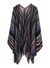 Missoni Zigzag-knit Wool-acrylic Blend Cape In Multi