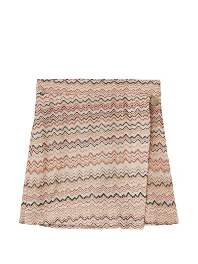 Missoni Kids' Zigzag-knit Wrap Short In Neutral
