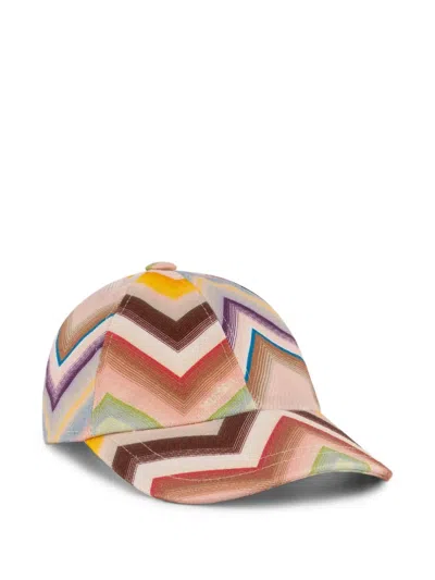 Missoni Kids' Zigzag-pattern Baseball Cap In Neutrals