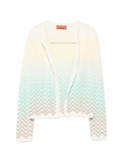 Missoni Zigzag-pattern Cardigan In White