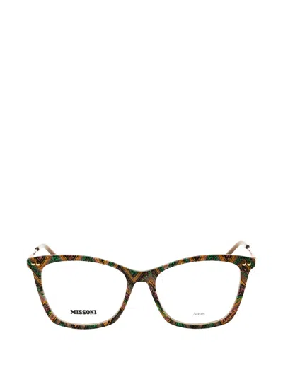 Missoni Zigzag-pattern Cat-eye Glasses In White