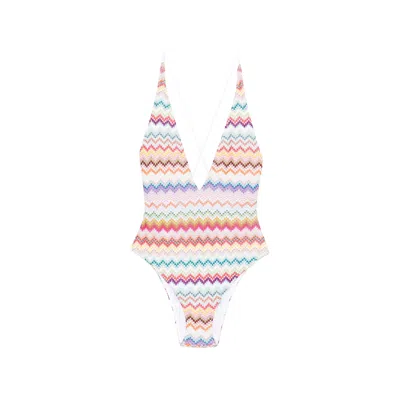MISSONI ZIGZAG-PATTERN CROSS-BACK SWIMSUIT