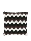 Missoni Zigzag-pattern Cushion In Brown