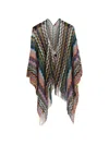 Missoni Zigzag-pattern Fringed Poncho In Multi