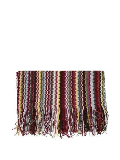 Missoni Zigzag-pattern Fringed Scarf In Multi