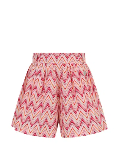 Missoni Kids' Zigzag-pattern Shorts In Pink