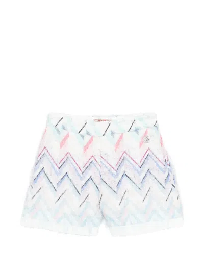 Missoni Kids' Zigzag-pattern Shorts In Blue