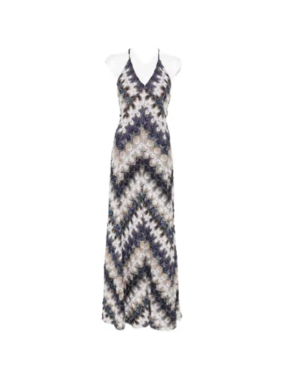 Missoni Striped Metallic Crochet-knit Maxi Dress In Multi