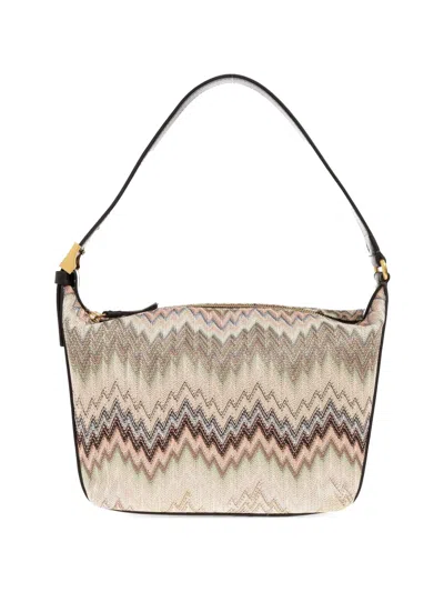 Missoni Zigzag-pattern Zipped Tote Bag In Neutral