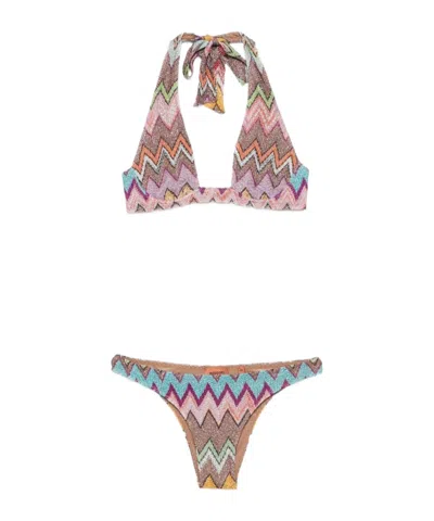 MISSONI MISSONI ZIGZAG HALTERNECK BIKINI