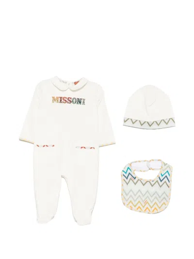 Missoni Zigzag-print Babygrow Set In Neutral