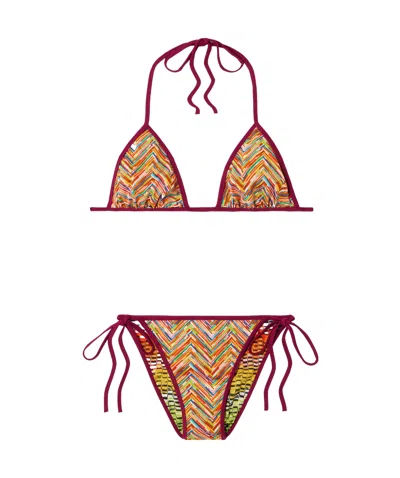 Missoni Mare Reversible Printed Triangle Bikini In Multi