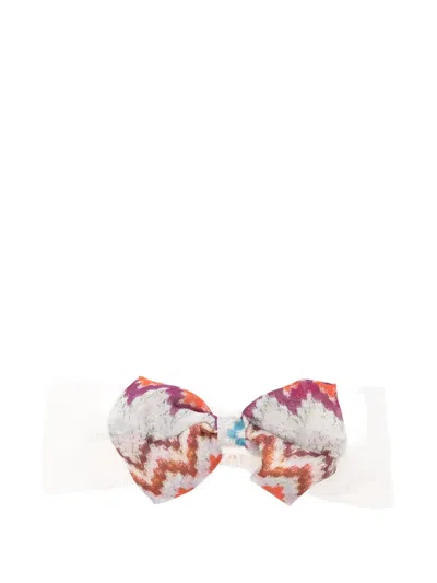 Missoni Babies' Zigzag-print Bow Headband In Neutral