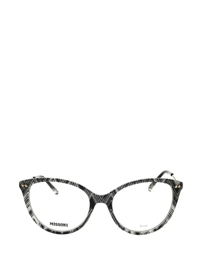 Missoni Zigzag-print Cat-eye Glasses In Gray