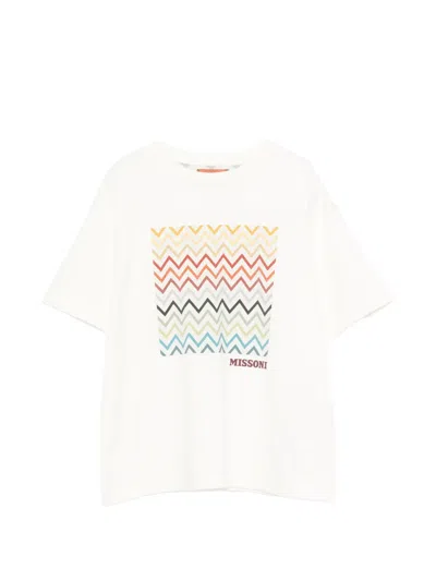 Missoni Kids' Zigzag-print Cotton T-shirt In Animal Print