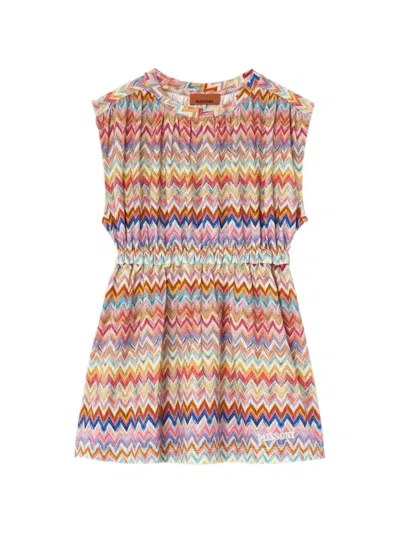 Missoni Zigzag-print Elasticated Dress In Pink