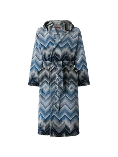 Missoni Zigzag-print Hooded Bathrobe In Multi