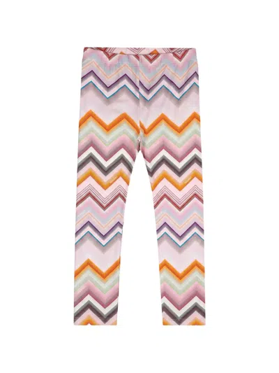 Missoni Kids' Zigzag-print Leggings In Pink