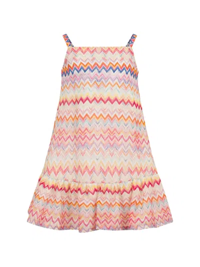 Missoni Kids' Zigzag-print Ruffled Dress In Multi