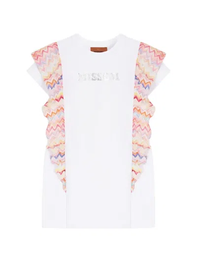 Missoni Zigzag-print Ruffled Dress In White