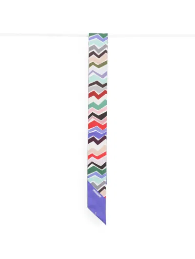 Missoni Zigzag-print Scarf In Purple