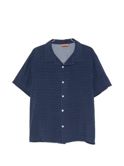Missoni Zigzag-print Shirt In Blue