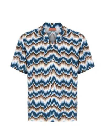 Missoni Zigzag-print Short-sleeve Shirt In Multi
