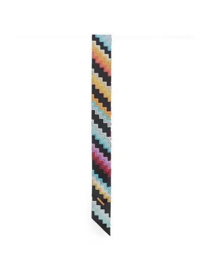 Missoni Zigzag-print Skinny Scarf In Multi