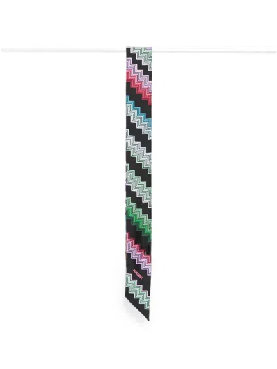 Missoni Zigzag-print Skinny Scarf In Multi
