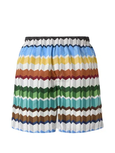 Missoni Zigzag-print Swim Shorts In Multi