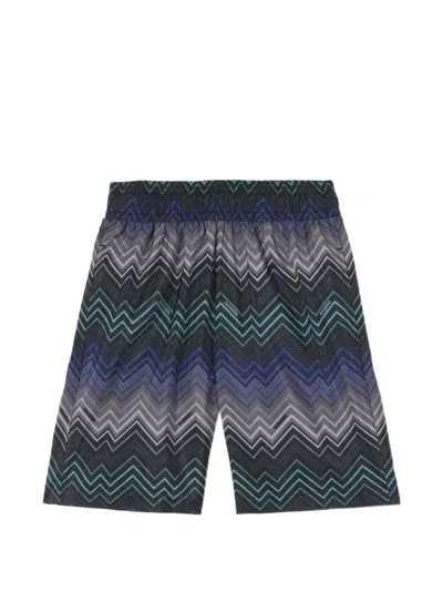 Missoni Kids' Zigzag-print Swim Shorts In Multi