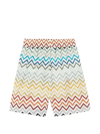 Missoni Kids' Zigzag-print Swim Shorts In Multi