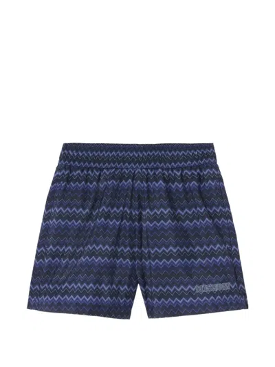 Missoni Kids' Zigzag-print Swim Shorts In Multi