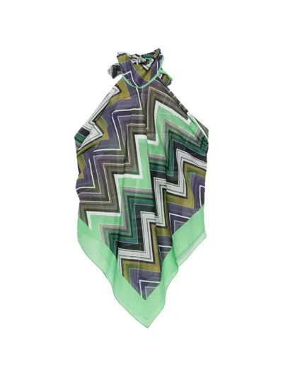 Missoni Zigzag Foulard Halter Neck Beachwear In Multi