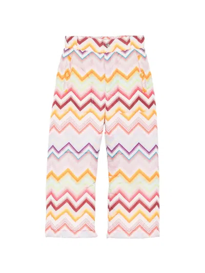 Missoni Kids' Zigzag-print Trousers In Multi
