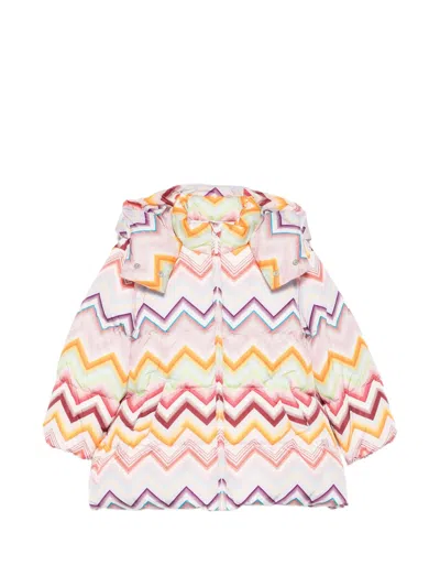 Missoni Kids' Zigzag-print Zip-up Padded Jacket In Multi