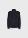Missoni Zip-up High-neck Sweatshirt With Knit Embroidery And Logo In Black