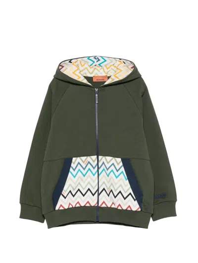 Missoni Kids' Zip-fastening Hoodie In Green