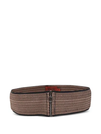 Pre-owned Missoni Zipper Belt In Brown