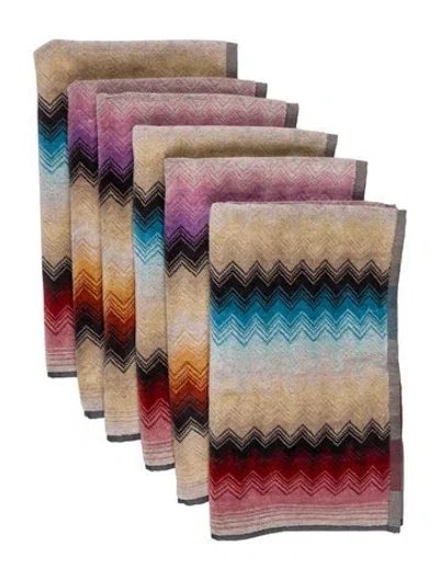 Pre-owned Missonihome 6-piece Byron Hand Towel Set In Multi