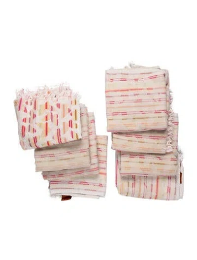 Pre-owned Missonihome 8-piece Butterflies Hand Towels Set In Multicolor
