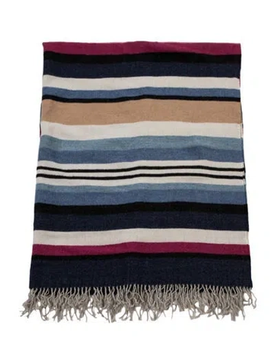 Pre-owned Missonihome Benjamin Stripe Throw Blanket In Neutrals