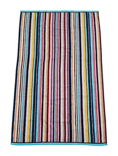 Pre-owned Missonihome Chandler Metallic Striped Beach Towel W/ Tags In Pink
