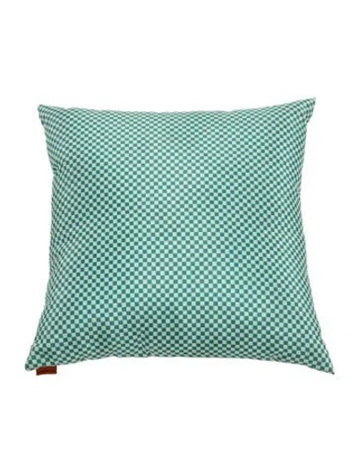 Pre-owned Missonihome Checkerboard Throw Pillow In Green