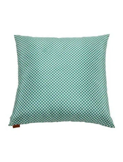 Pre-owned Missonihome Checkerboard Throw Pillow In Green
