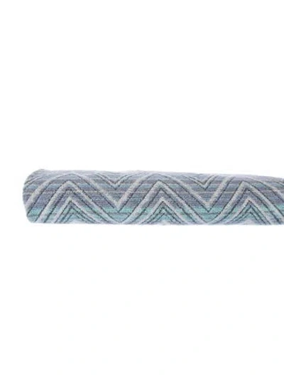 Pre-owned Missonihome Chevron Patterned Bath Towel In Blue
