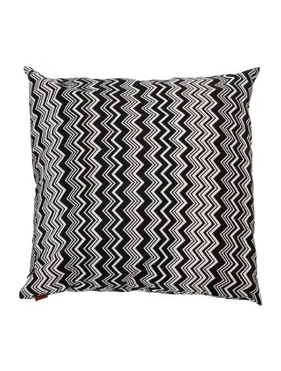 Pre-owned Missonihome Chevron Printed Throw Pillow In Black